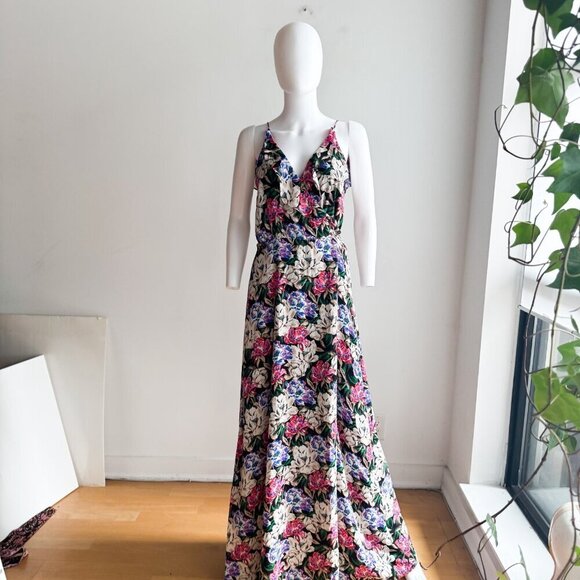 Wayf Floral Wrap Maxi Dress Sleeveless M - Picture 6 of 12